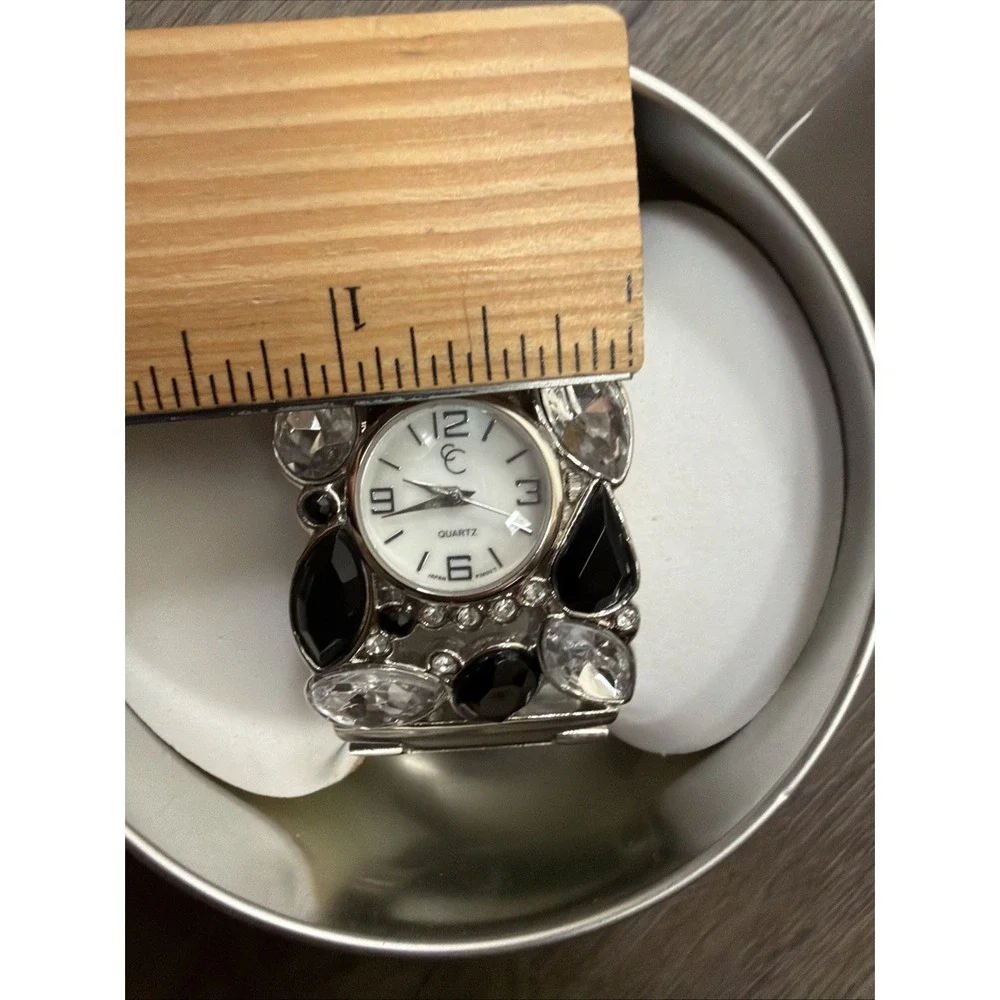 Charming Charlie Cuff Watch Lot 2 Black Green Rhinestone Statement  Watches‎